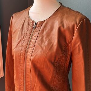 Faux “Leather” Cropped Jacket